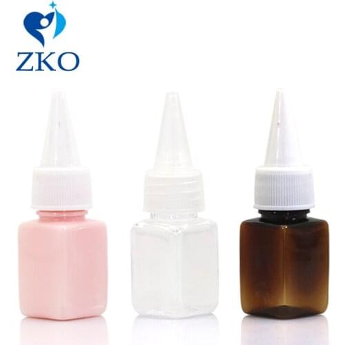 10ml Plastic White/Clear Long Nozzle Mouth Lid Lotion Container Yorker Cap Free Shipping Mini Square Refillable Travel Bottles