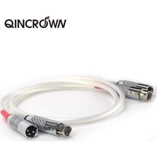 QINCROWNA pair of Audiocrast A27 OCC silver plated XLR female to XLR male carbon fiber XLR adapter XLRTO XLR cable