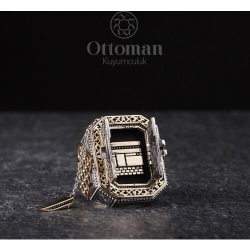 Kaaba Ring Model 925 Sterling Adjusted Ring Islamic Faith Love Conversation Tolerance It is a Completely Silver Product