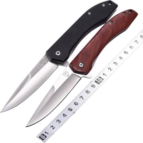 VOLTRON V26 57HRC 5Cr13Mov blade G10 or Wood handle folding knife Ball bearing system outdoor camping tactical knife EDC tool