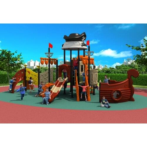 Standard exported outdoor plastic playground equipment park slide pirates ship play structrue YLW-OUT171075