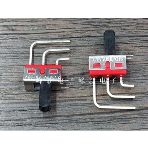 Taiwan Q15 small miniature curved foot up and down toggle switch 2 gear 3 foot switch slide switch 5A fluctuation 90