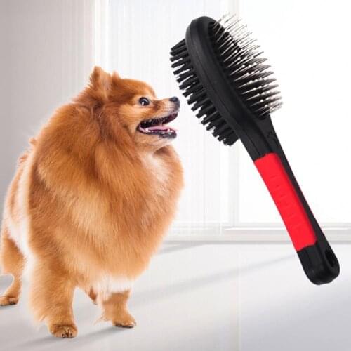 Comfortable Dog Hair Comb Exquisite Hand Held Double-sided Pet Grooming Brush for Household Dogs Cleaning Accessories Supplies