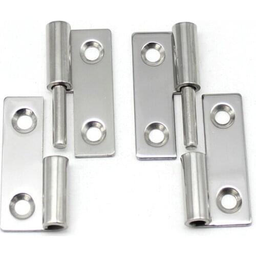 Mirror Polishing Detachable Hinges 50X38X2MM Industrial Test Box Distribution Box 304 Stainless Steel Door Hinge