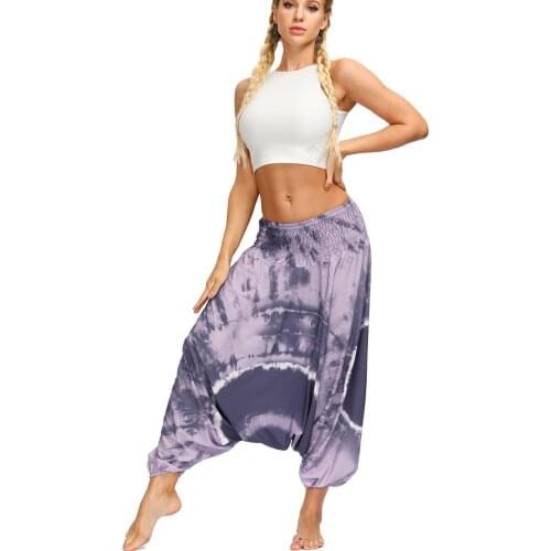 Women Loose Harem Hippie Yoga Pants,Boho Floral Aladdin Genie Sports Pants Sexy Belly Dance Pants