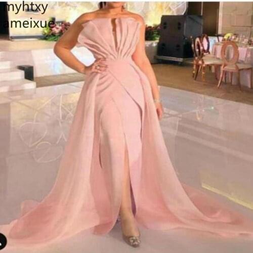 Hot New Arrival Pink Long Evening Dress 2020 Sexy Ever Pretty Robe Soiree Formal Party Gowns Vestido Longo Festa Robe De Soiree