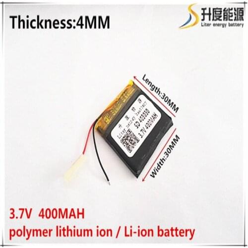 1pcs [SD] 3.7V,400mAH,[403030] Polymer lithium ion / Li-ion battery for TOY,POWER BANK,GPS,mp3,mp4,cell phone,speaker