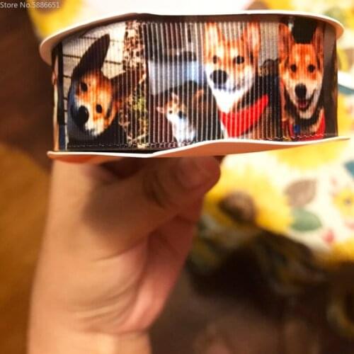 10 or 50Yards 10MM Custom Grosgrain Ribbon Printed Party Cake Birthday Pet DIY Decorate Plaid Package Ribbon
