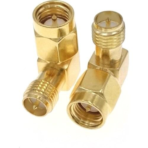10pcs SMA Male to RP-SMA Female Male Center Right Angle 90 Deg Connector Adapter