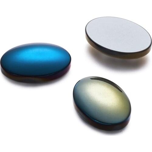 PandaHall 10pc 24.5x17.5x6mm Non-Magnetic Synthetic Hematite Cabochons for Jewelry Making DIY Findings Oval Grade A Mixed Color