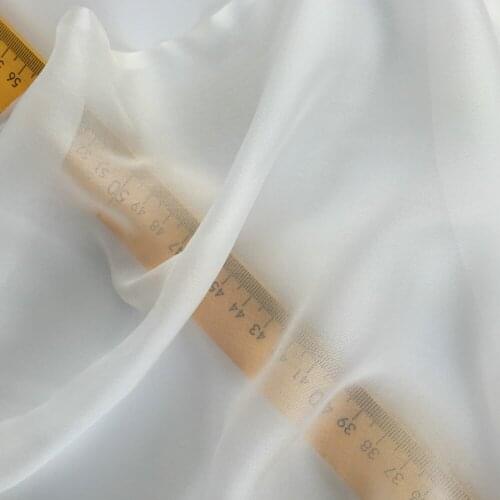 100% Mulberry Silk Chiffon Fabric Pure White Use Silk dress Silk Scarf Wedding Dress 6 to 12 momme