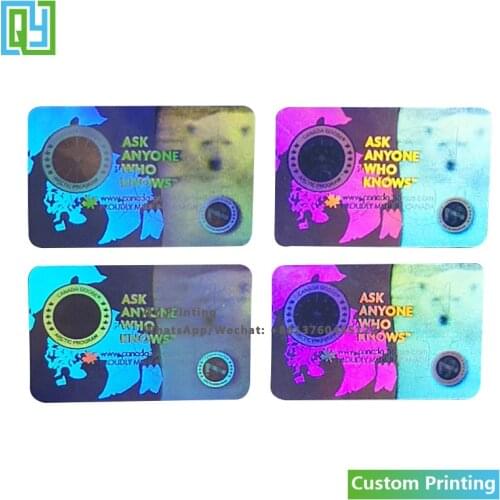 10000pcs 20x13mm Free Shipping Custom Cheap Custom Hologram Sticker Silver Holographic Vinyl Stickers Trade Mark Name Logo Seal