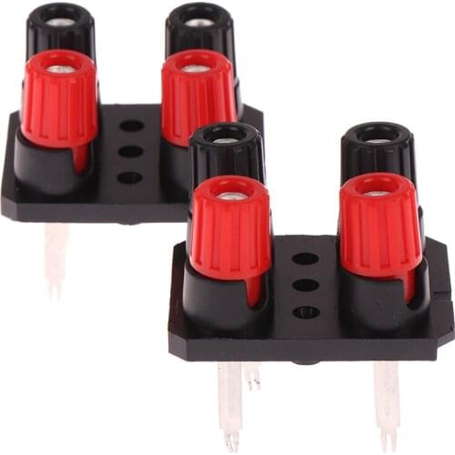 2pcs External Banana Jack 4Pin Speaker Amplifier Wire Clip Audio Socket WP4-10 4 Pole LED Spring Terminal Switch Accessories