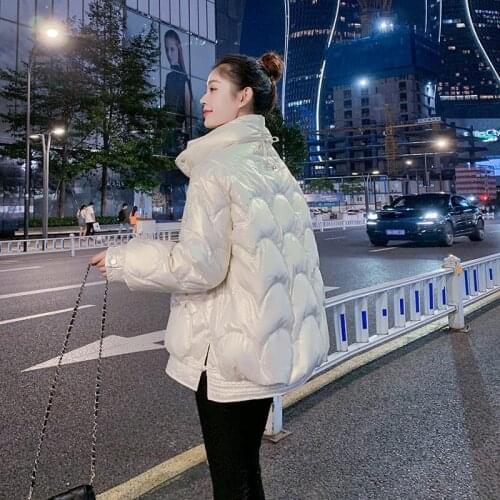 2021 Winter Women Short Parkas 90% White Duck Down Coat Warm Soft Thicken Stand Collar Puffer Jackets Female Snow Outwear X475