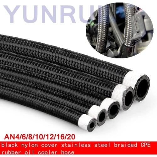 4an 6an 8an 10an 12an 16an 20an black nylon stainless steel braided cpe Oil Cooler Hose fuel line oil cooler hose AN oil hose