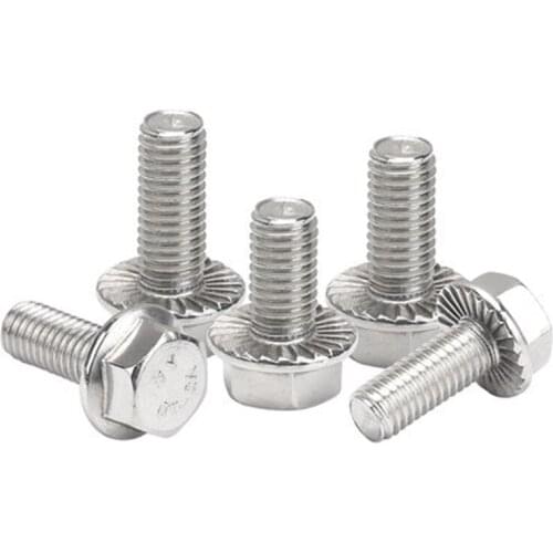 5pcs 5/16-18 304 stainless steel outer hex flange screws external hexagon with pad embossing screw mechanical bolts fasten bolt