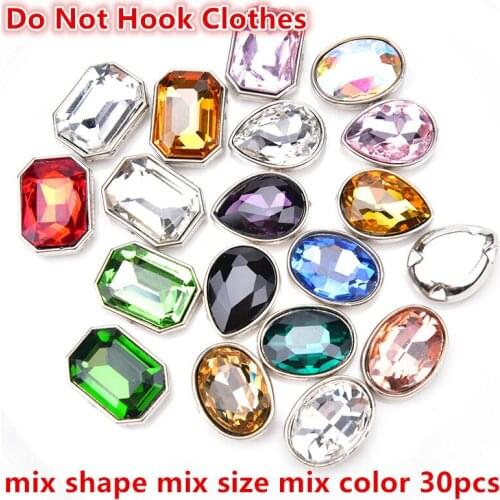 New 50pcs 13*18mm Mix Color Mix Shape Crystal Rhinestones With Not Hook Claw Sewing For Wedding Dress Decoration DIY Accessories