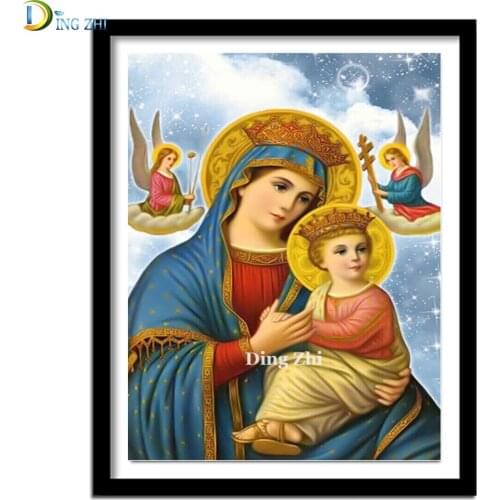 5D DIY Diamond Painting Picture Diamond Embroidery Mosaic Religion Virgin Mary Cross Stitch Home Decor Full Square Round Drill