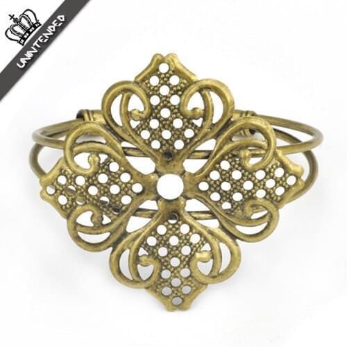 The antique diy accessories zakka materials gorgeous vintage decorative pattern bronze bracelet end of a single