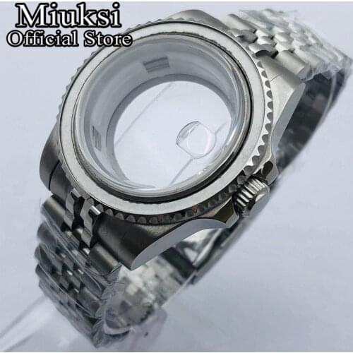 Miuksi 40mm sapphire glass jubilee bracelet watch case fit NH35 NH36 ETA 2836,Miyota 8205 8215 821A,Mingzhu DG2813/3804 movement