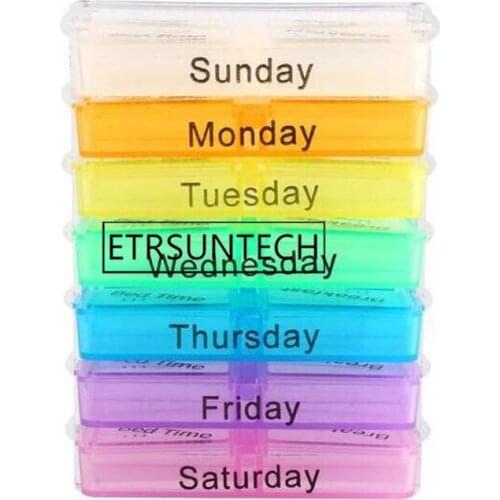 160pcs Portable Medicine Weekly Storage Pill 7 Day Tablet Sorter Box Container Case Organizer Health Care
