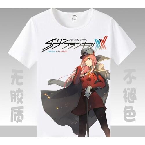 Japanese Anime DARLING in the FRANKXX Cosplay T Shirt Cartoon HIRO ZERO TWO Summer T-Shirt Graphic Top Tee Costume tshirt