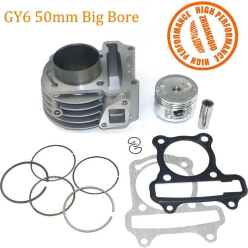 GY6 50mm Big Bore Kit Cylinder Piston Rings For Chinese GY6 50cc 4 Stroke GAS Scooter TAOTAO 100cc Racing