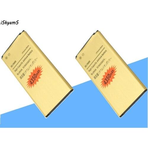 ISkyamS 2x 4350mAh EB-BG900BBE EB-BG900BBC Gold Battery For Samsung Galaxy S5 SV I9600 G900A G900P G900T G900V