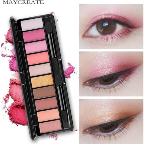 MayCreate Eye Shadow Palette Shimmer Matte Eyeshadow Palette Natural Makeup Brush Professional Cosmetics 10 Colors Per Set