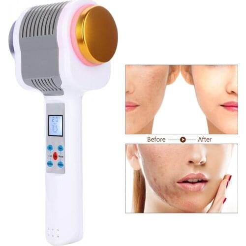 Upgraded Hot Cold Hammer Ultrasonic Cryotherapy Skin Rejuvenation Beauty Massage Machine 100-24V