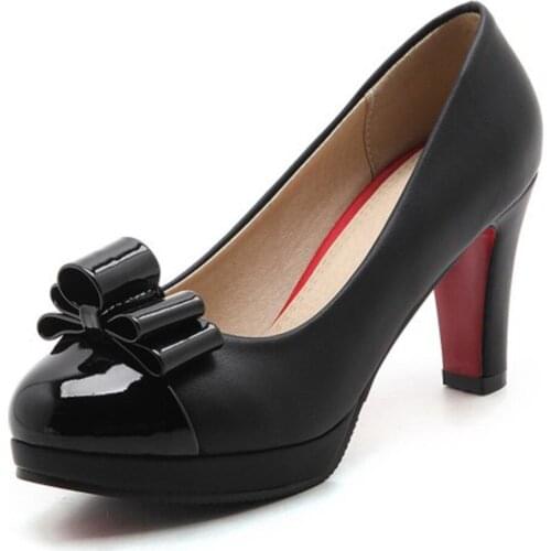New age season fashion high with thick with sweet bowknot is 32-43 yards light mouth womens shoes, 1875