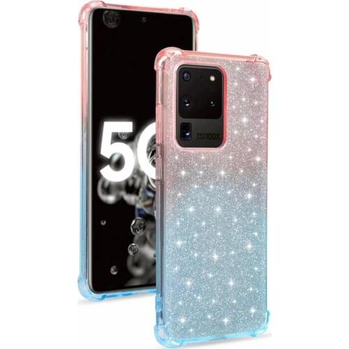 Fashion Gradient Color Bling Glitter Powder ShockProof Case Cover For Samsung Galaxy NOTE 20 10 9 8 S21 S20 Ultra S10E S9 Plus