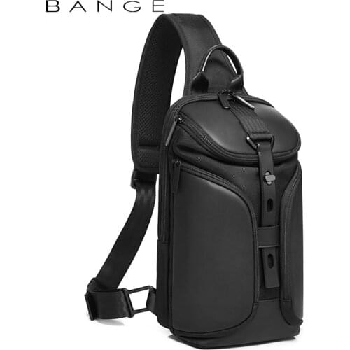 BANGE Mens Chest Pack Casual Crossbody Bags Male USB Charging Shoulder Bag Oxford Messenger Bag Waterproof Large Capacity 2020