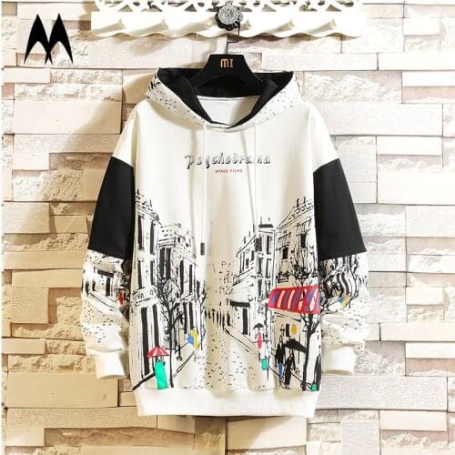 Men Print Hoodies 2021 New Spring Autumn Street Harajuku Sweatshirts Japanese Hip Hop Hoodie Mens Fashion Casual Loose Hoodies