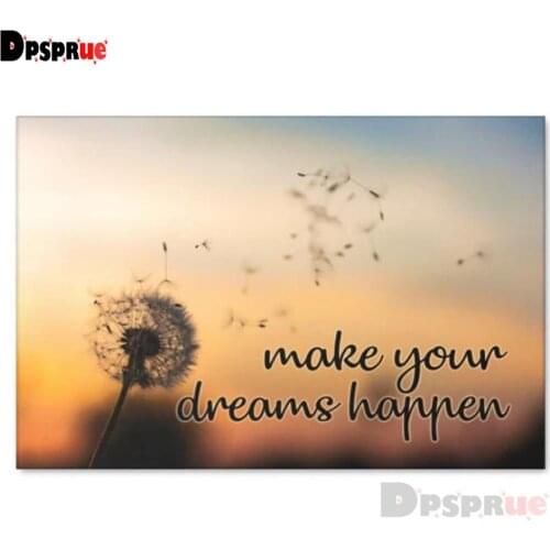 Dpsprue Full Square/Round Drill 5D DIY Diamond Painting "Text" Diamond Embroidery Cross Stitch 3D Decor Gift DF145