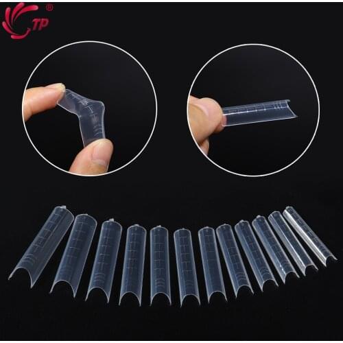 TP 120pcs Nail Tips Set Square Dual Nail Form French False Poly Nail Gel UV GEL Acrylic DIY Nail Decoration Nail Art Mold Tips