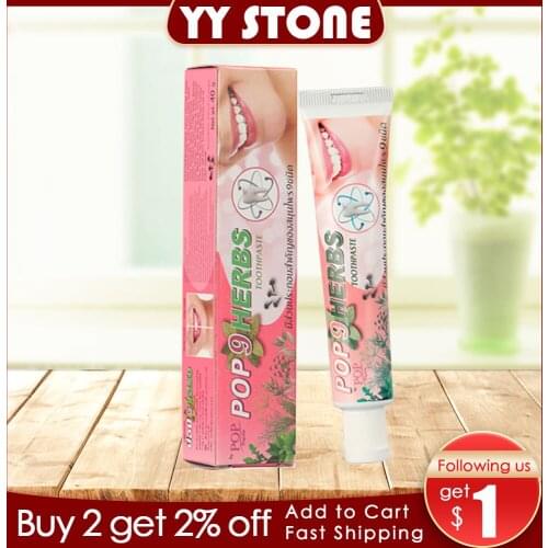 40g/160 Toothpaste Teeth Tooth Whitening Natural 9 Herbs Tooth Paste Kit Dentifrice Remove Stain Cleaning fresh breath