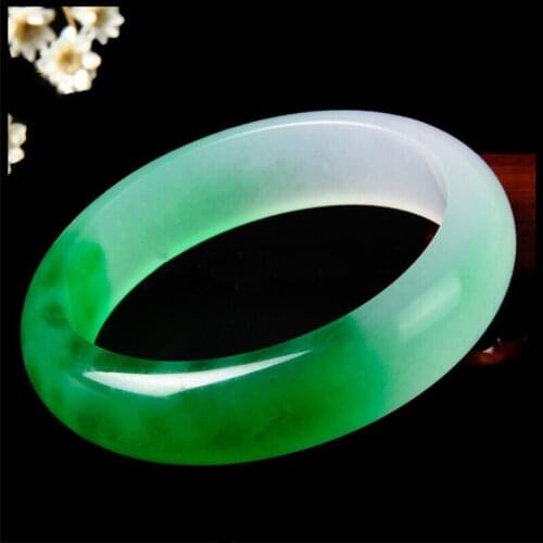Natural White Green Jade Bangle Charm Jewellery Fashion Accessories Hand-Carved for Women Men Classic Bracelet