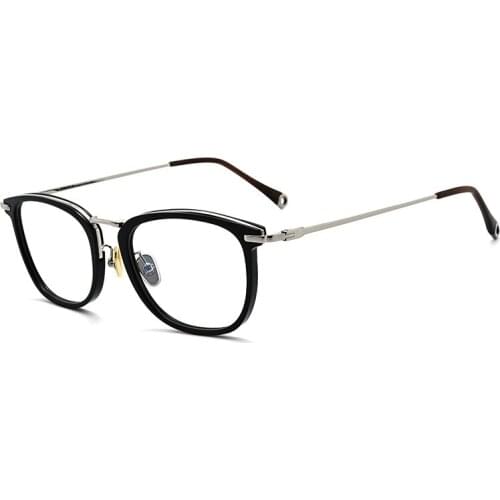 Japanese Handmade Square Titanium Ultra-light Myopia Eyeglasses For Men Women Retro Prescription Blueblocking Glasses Frame
