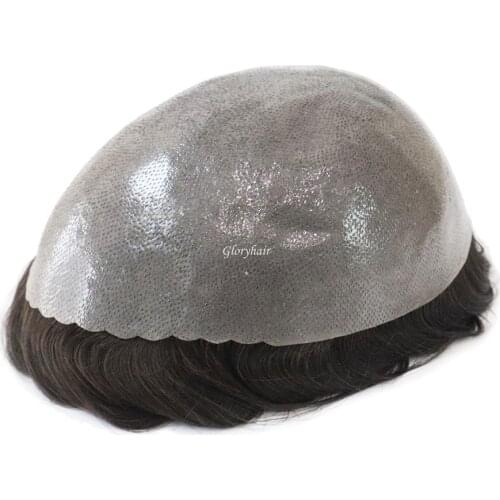 GLORYHAIR K-Skin V - Medium 130% Hair Density Skin Toupee India Human Hair Replacement System