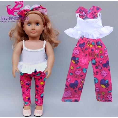 40cm-43cm Baby Doll pink pajama with hat toys clothes for baby doll clothes children girl toys wears