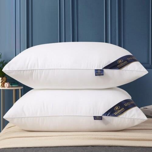 Pillow bedroom bedding five-star hotel pillow core down mid-high pillow core frosted thickening machine wash