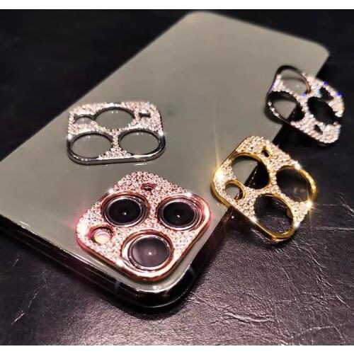 Yanxu Luxury Diamond Camera Lens Film For iPhone 12 12Pro Protector Bling Glitter Tempered Glass For iPhone 11 Pro Max Film