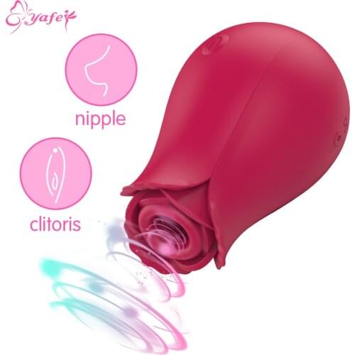 Rose Sucking vibator toy 10 Speeds Vibration g-spot nipple Stimulate Intimate sucker clitoris masturbators sex toys for women