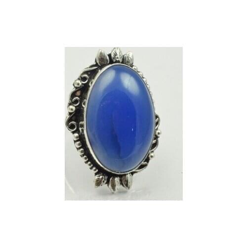 Chalcedony Ring Silver Overlay over Copper , Size: 7.25, R2588