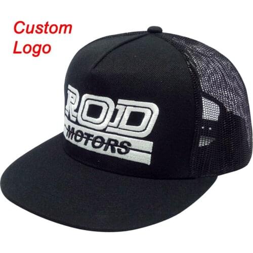 Custom hat OEM logo unisex sizable snap back youth adult snapback adjustable sizeable closing mesh back tennis trucker cap