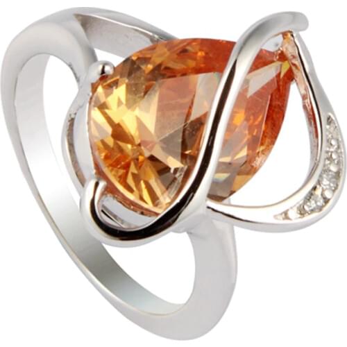 SHUNXUNZE engagement rings Jewelry & Accessories for women Pink Peridot Morganite Cubic Zirconia Rhodium Plated R870 R873 R876