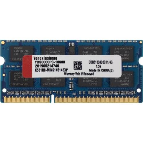 Blue Yongxinsheng 2GB 4GB 8GB DDR3 RAM 8500 1333 1600 1866S PC3 1066-1333-12800-14900MHz Non-ECC 1.5V CL11 204 Pin SODIMM