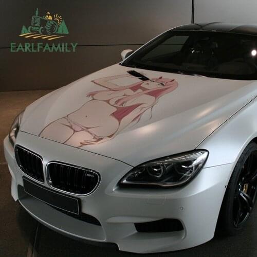 EARLFAMILY 43cm x 26.7cm Big Sexy Car Stickers for Darling in the Franxx Zero Two Anime Decals Vinyl Car Wrap Occlusion Scratch