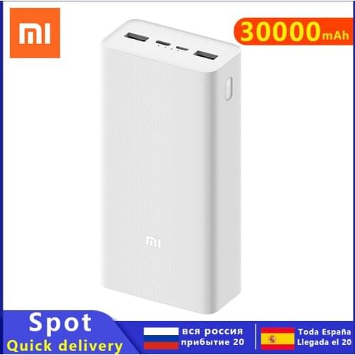XiaoMi Power Bank 3 30000mAh fast charging version, large capacity power bank, 10 days battery life Applicable flashlight camera